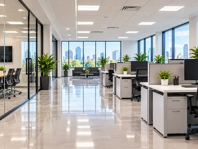 Commercial cleaning of an office