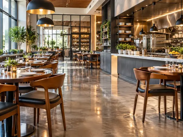 Restaurant cleaning of a dining area